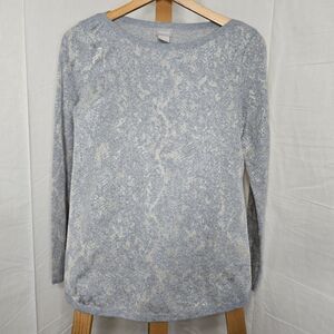 Chico's | Sweater Lightweight Long Sleeve Pullover Metallic- Size small/ Chico 0
